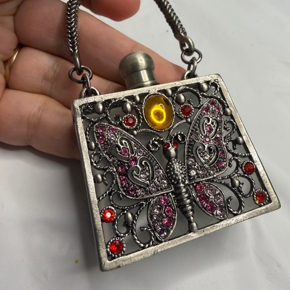 Vintage set Silver Decorative Perfume Bottle with Mirror - Picture 9 of 13